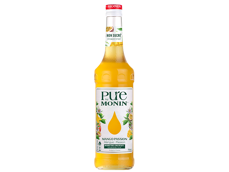 Monin Passionfruit - Detailansicht Sirupflasche