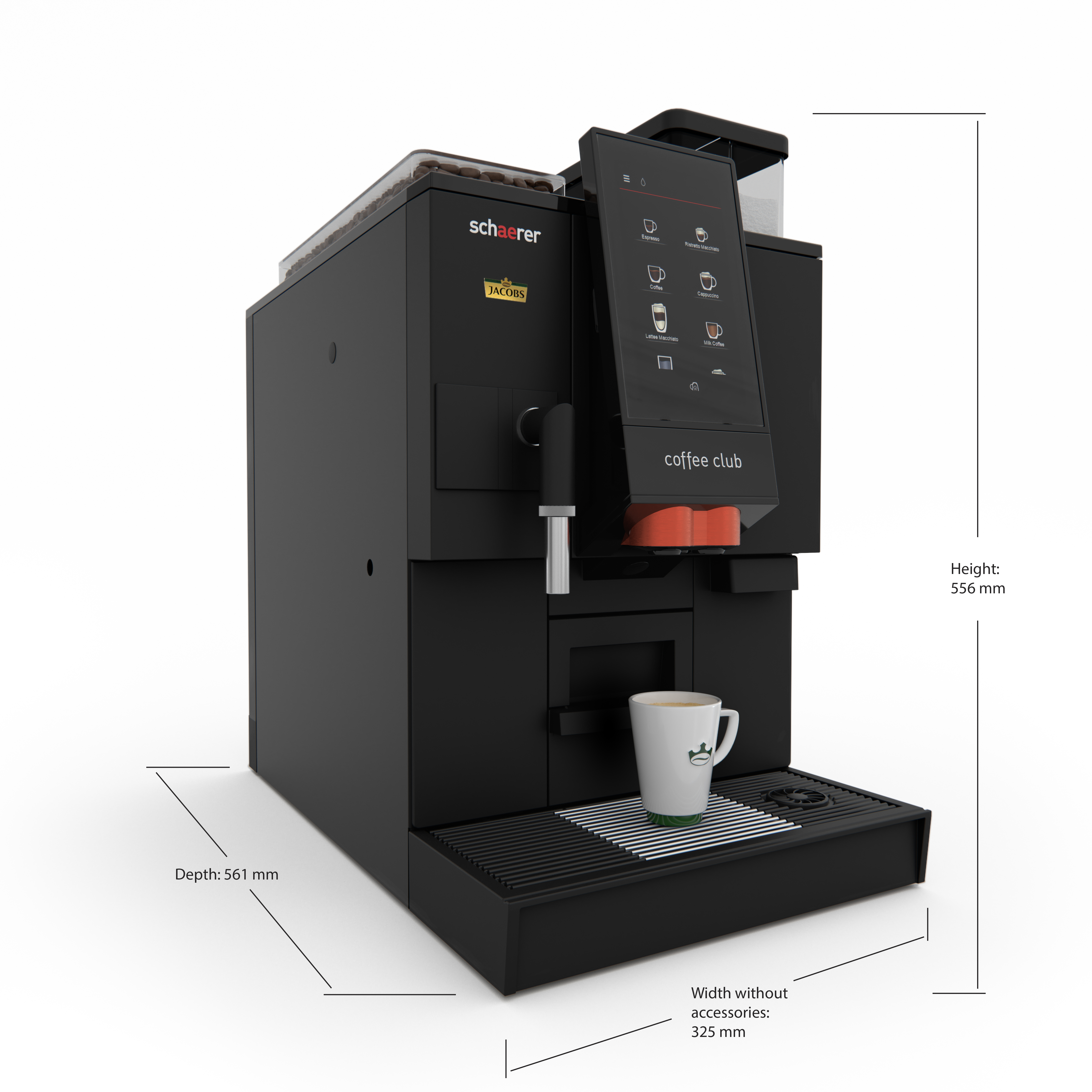 Schaerer Coffee Club Abmaße