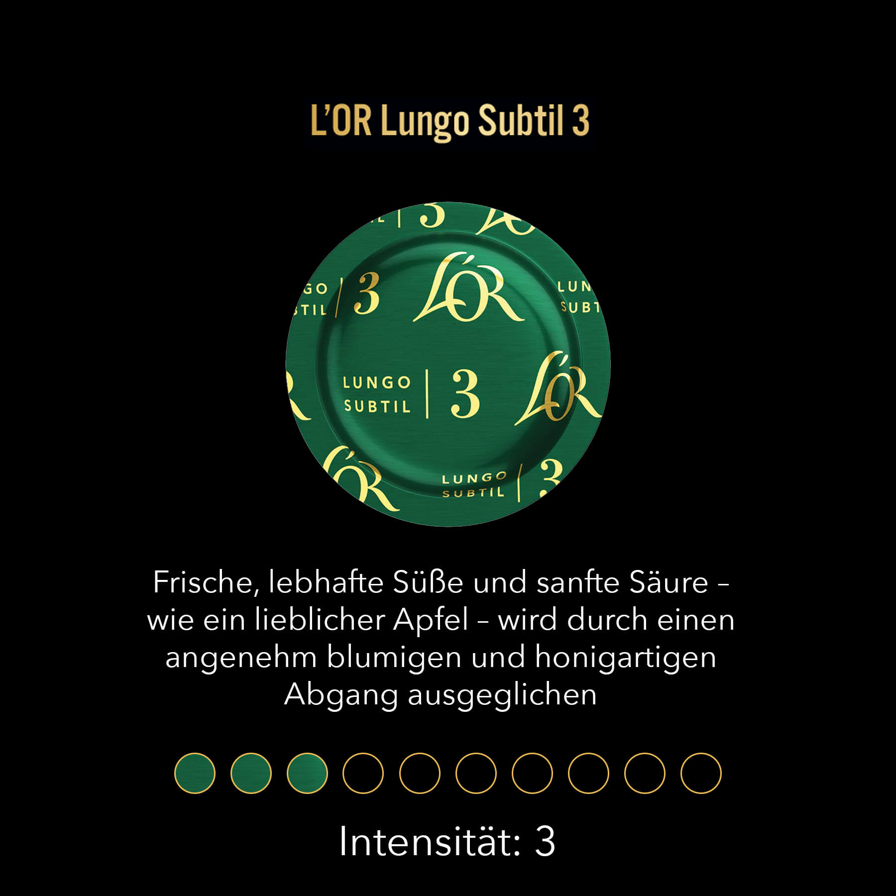 L'OR Suprême Lungo Subtil 3 - Intensität 3 von 10